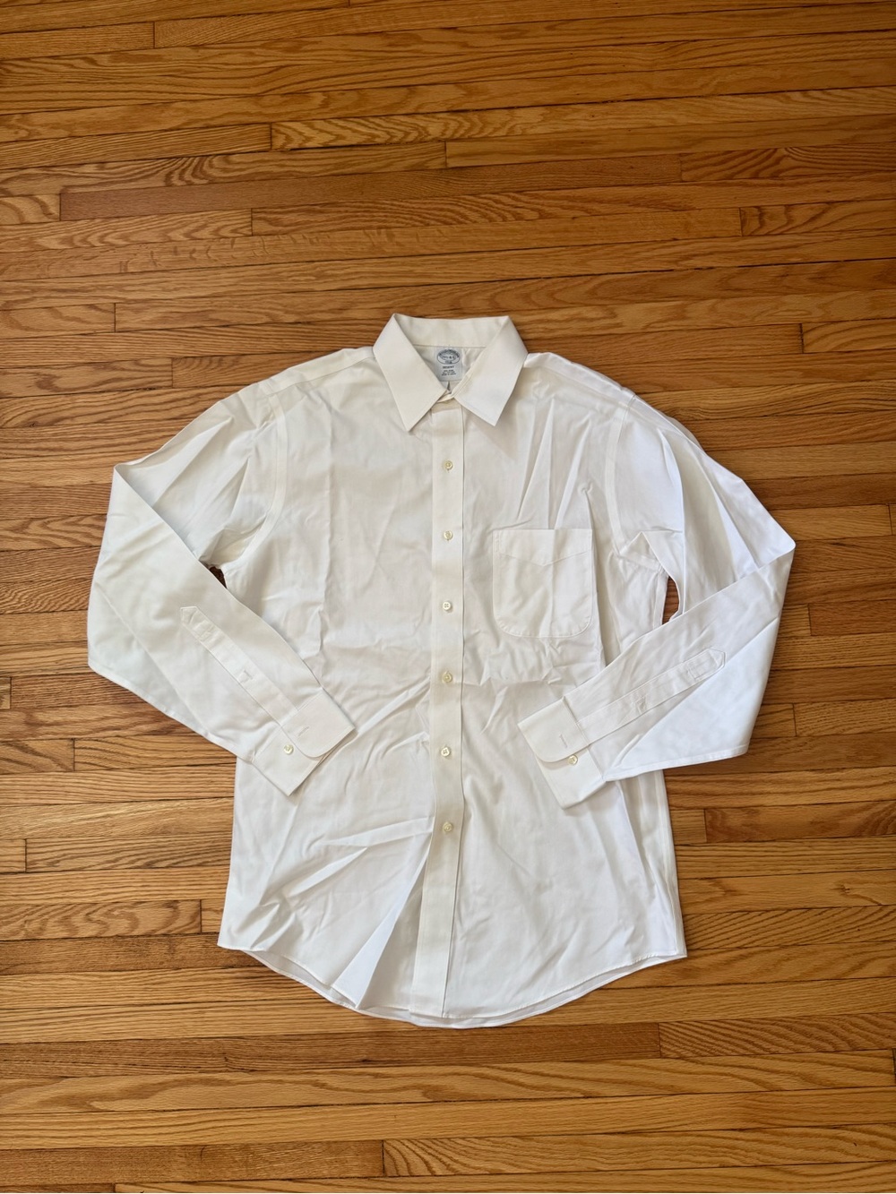 Brooks Brothers White Long-Sleeve Dress Shirt - Classic Point Collar